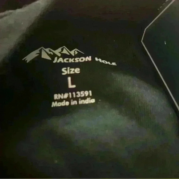 Men’s Jackson Hole Long Tee Black Size L Crew Neck - Picture 4 of 4